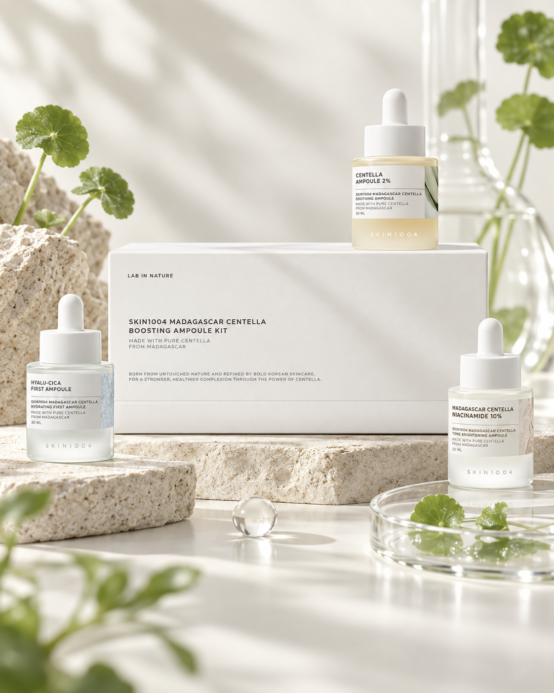SKIN1004 Madagascar Centella Boosting Ampoule Kit — 3 × 30ml