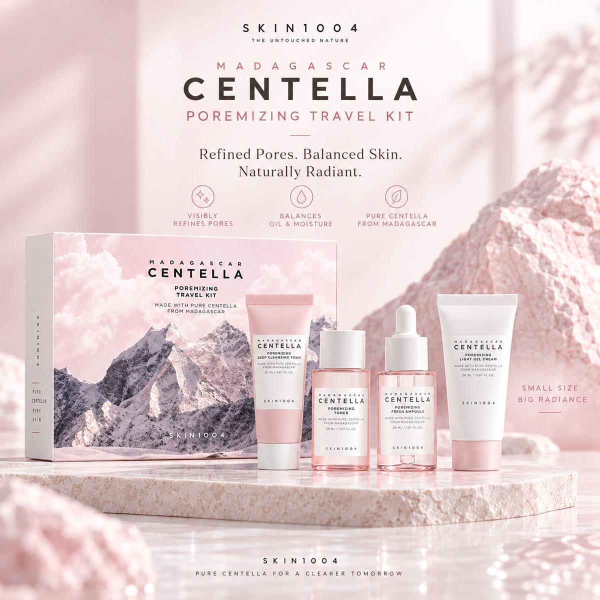 SKIN1004 Madagascar Centella Poremizing Travel Kit — 4-Step Pore Care