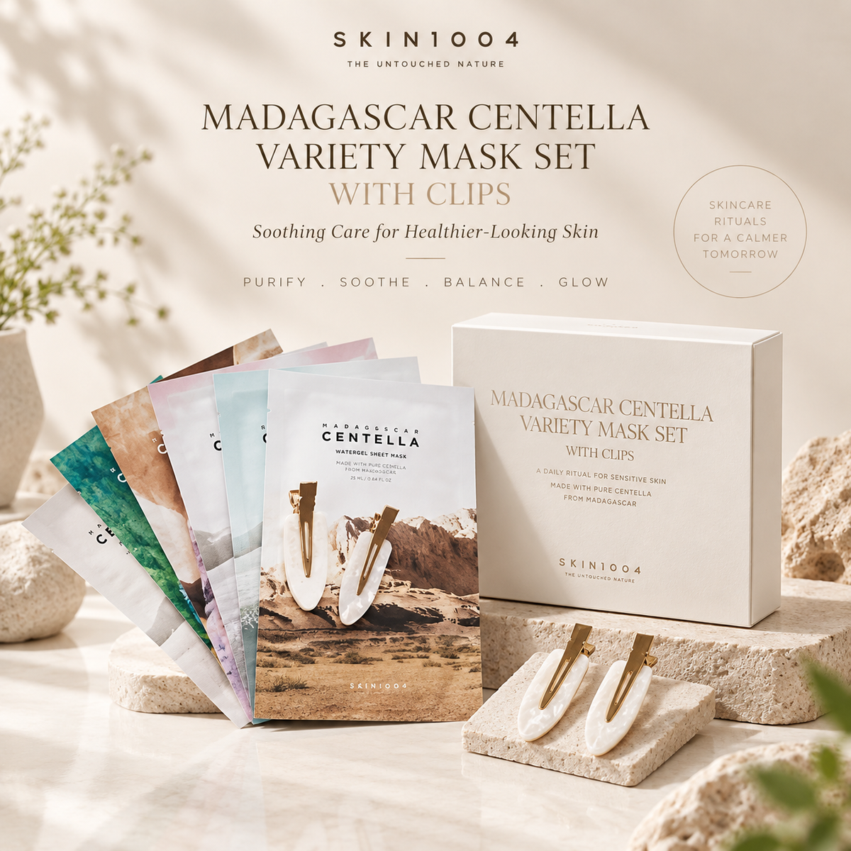 SKIN1004 Madagascar Centella Variety Mask Set with Clips