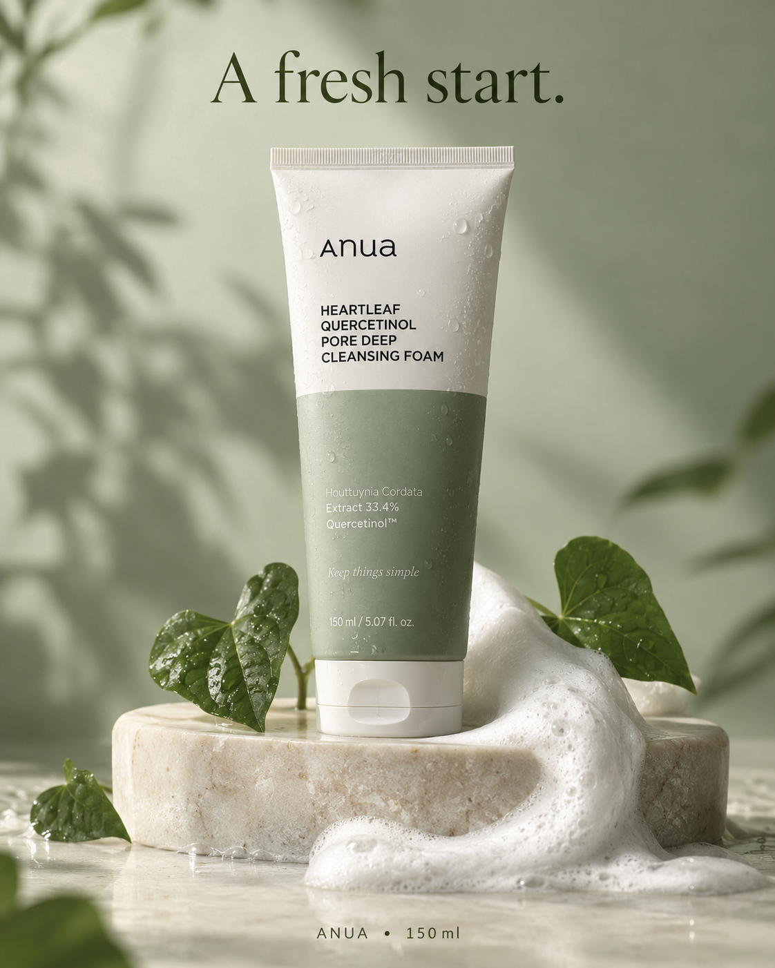 ANUA Heartleaf Quercetinol Pore Deep Cleansing Foam 150 ml 🌿🫧