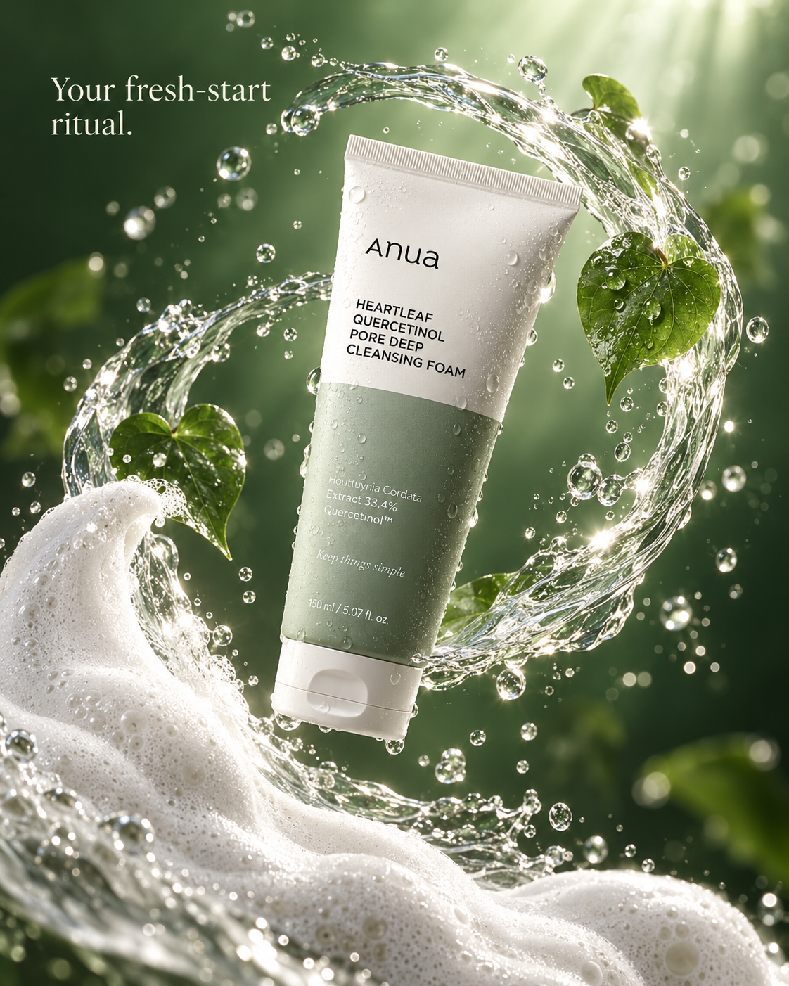 ANUA Heartleaf Quercetinol Pore Deep Cleansing Foam 150 ml 🌿🫧